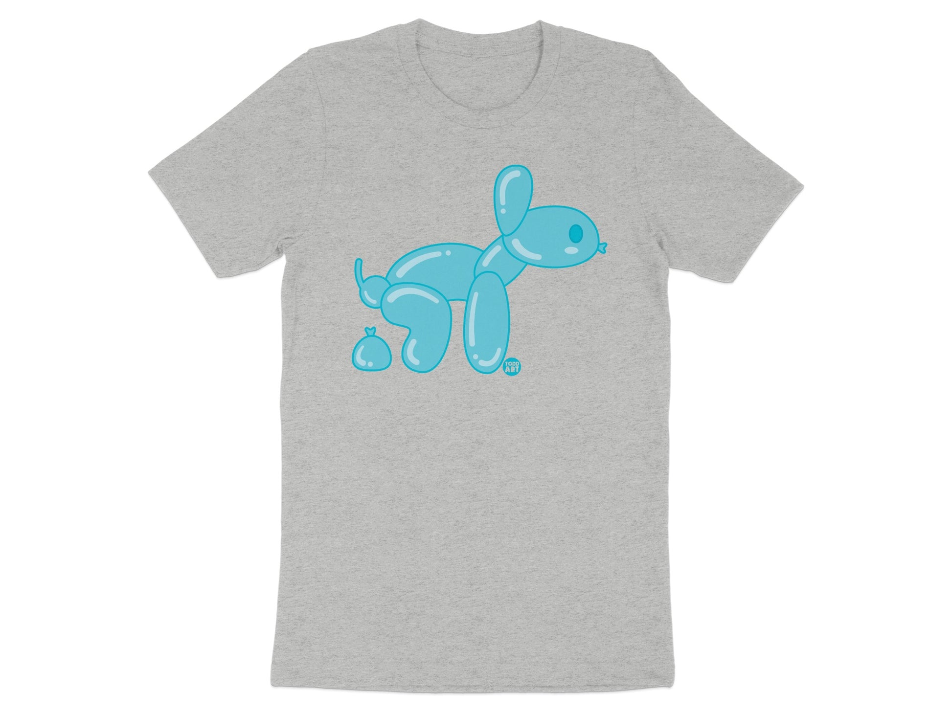 Blue Balloon Animal Artwork on Grey T-shirt