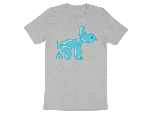 Blue Balloon Animal Artwork on Grey T-shirt