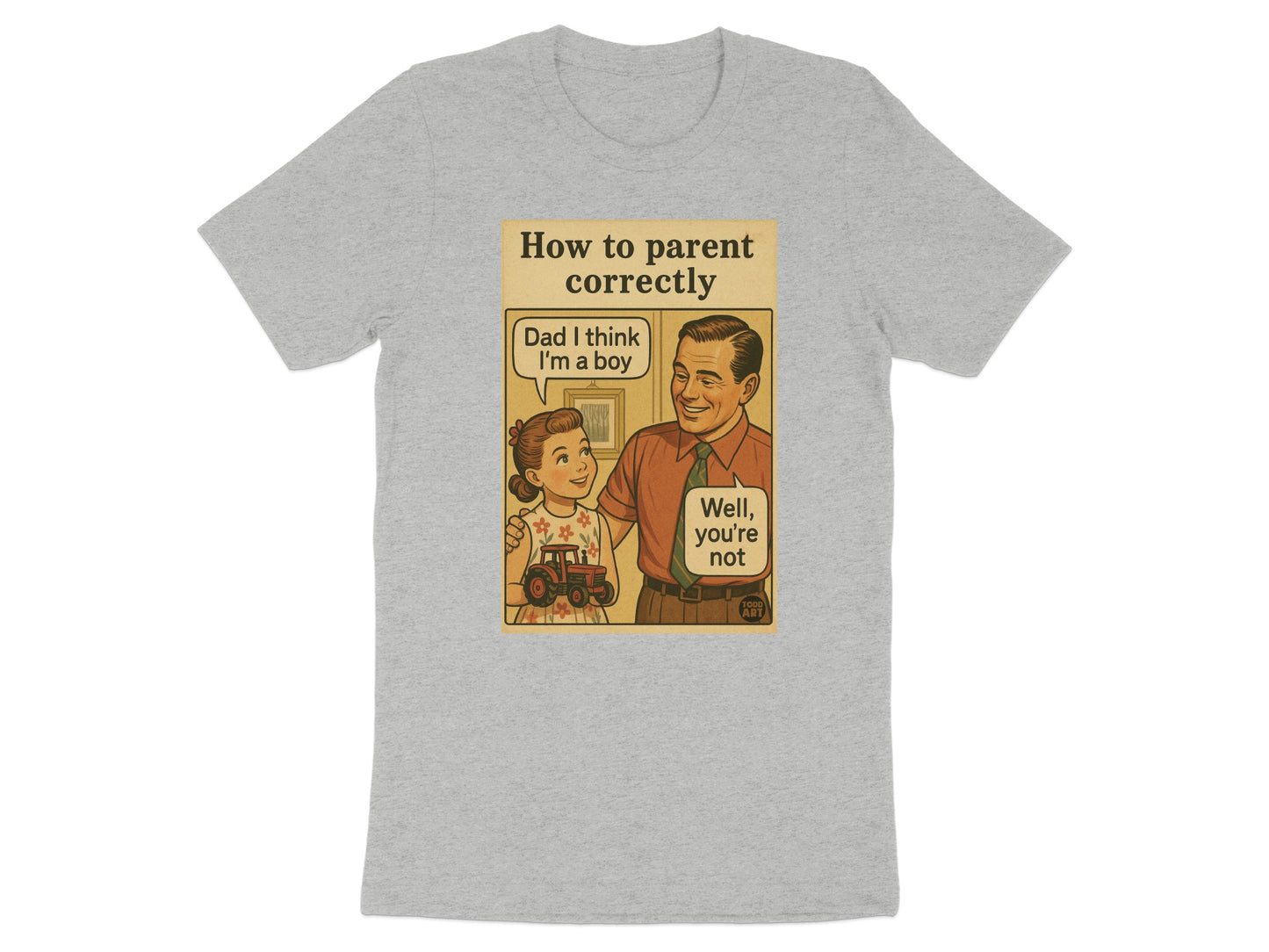 How to parent correctly comic illustration shirt