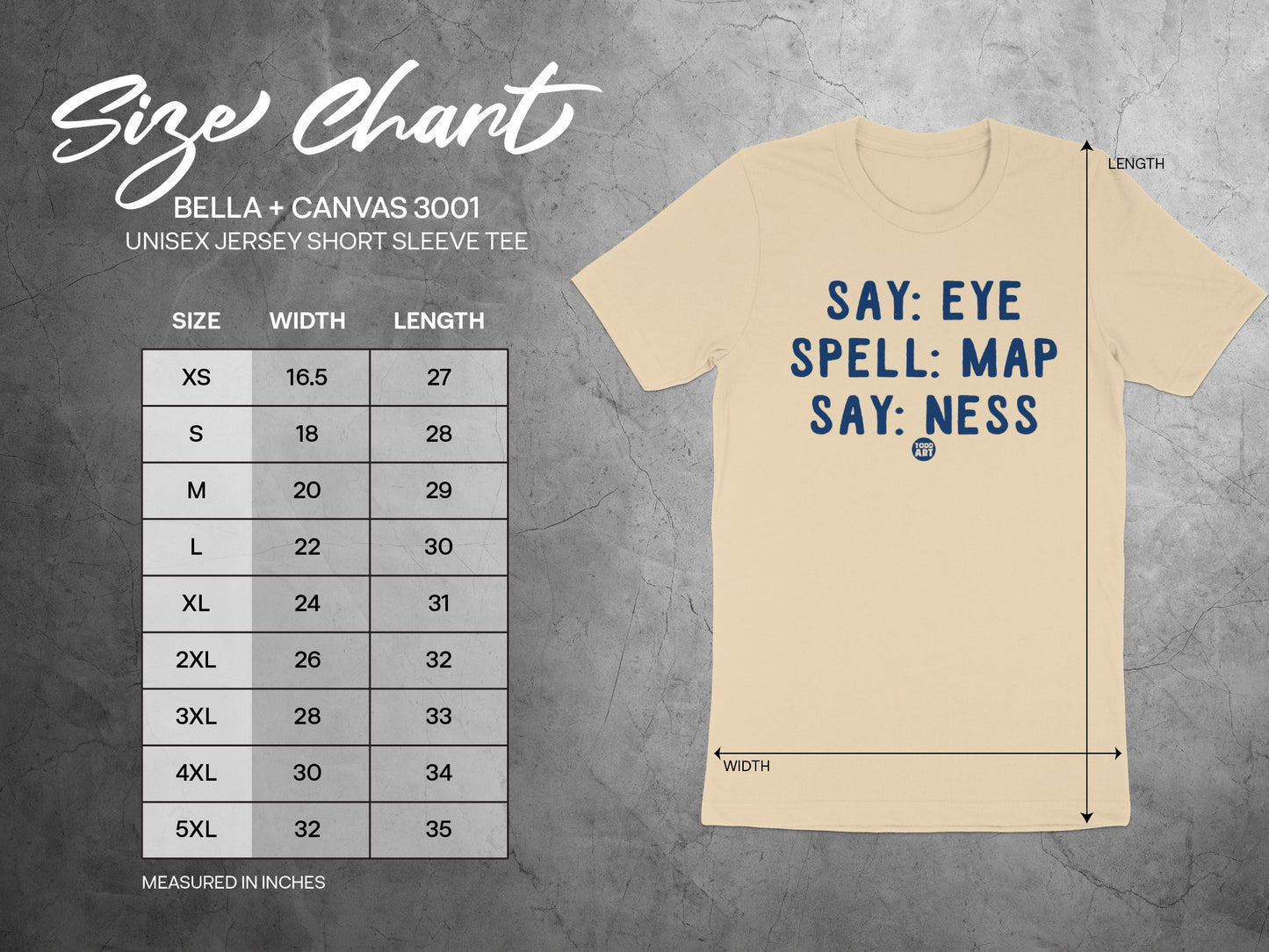 Say Eye Spell Map Say Ness Unisex Short Sleeve Tee product