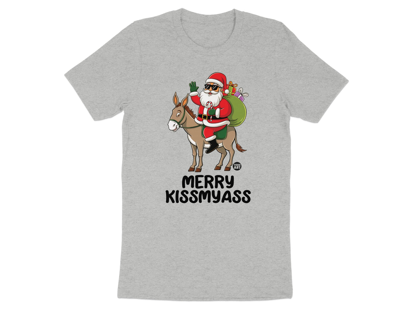 Merry Kissmyass Santa Riding Donkey T-shirt product
