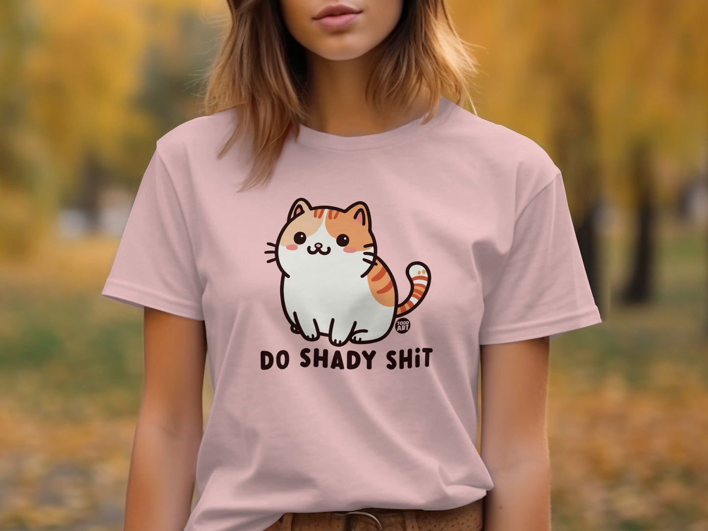 Cute Cat Do Shady Shit Graphic Printed T-shirt