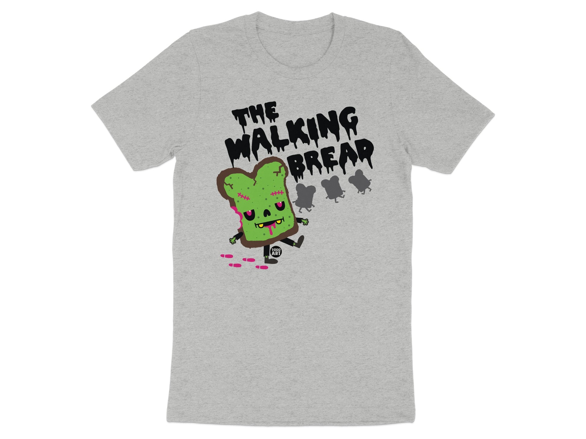 The Walking Bread Funny Zombie Parody Artwork T-shirt