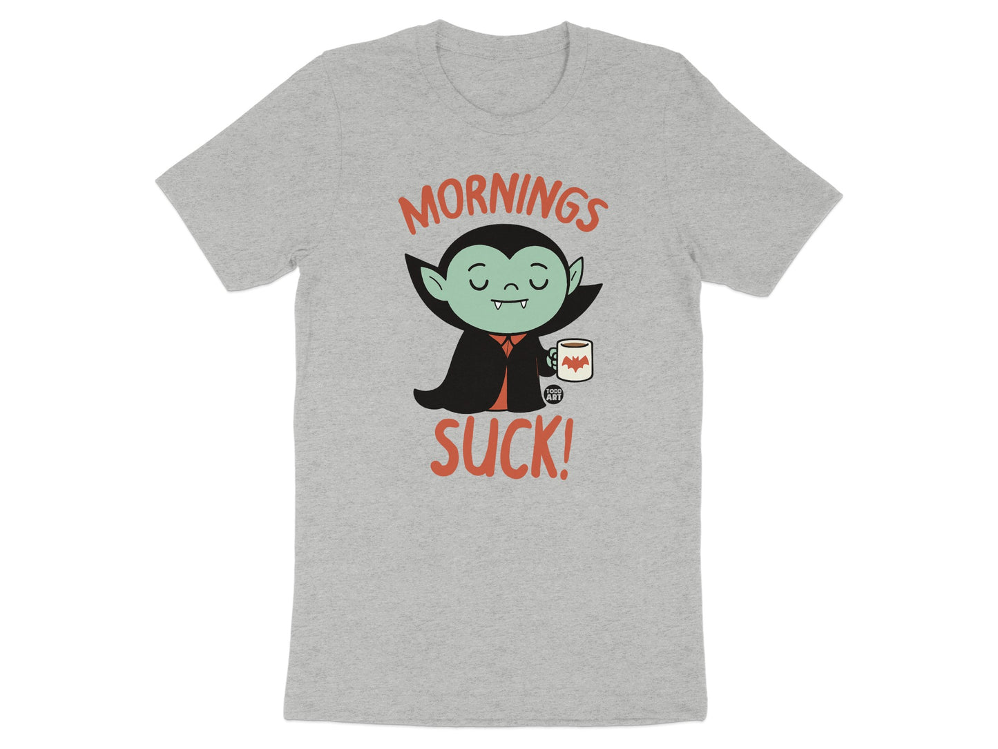 Mornings Suck Dracula Cartoon Vampire T-shirt product
