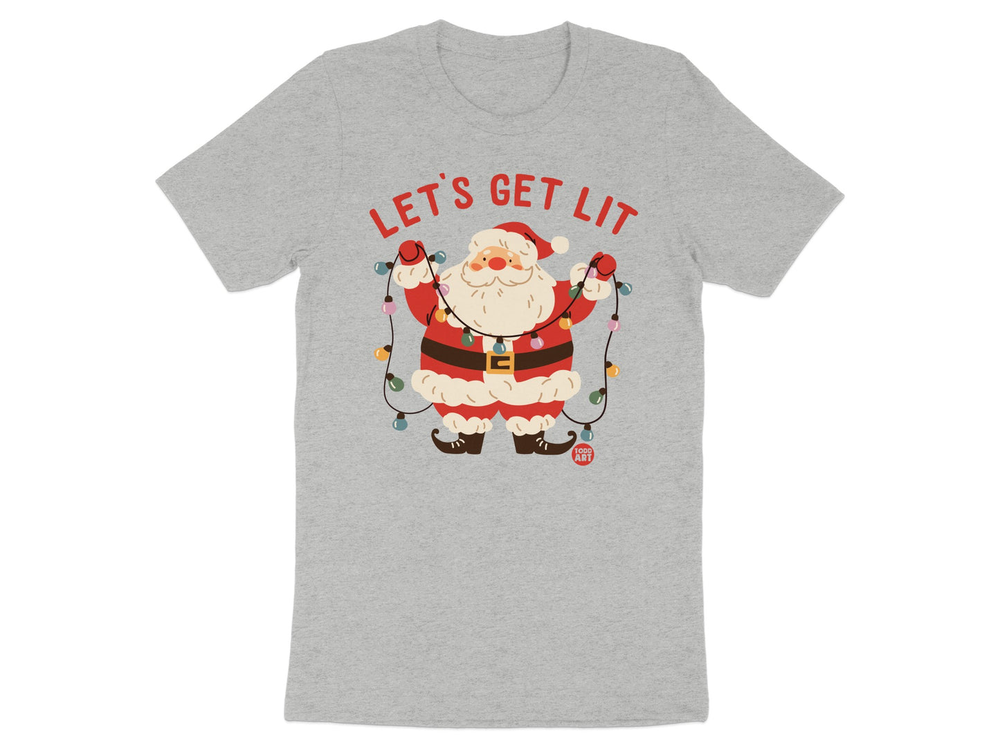 Let's Get Lit Santa Christmas Lights T-Shirt product