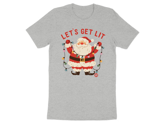 Let's Get Lit Santa Christmas Lights T-Shirt product