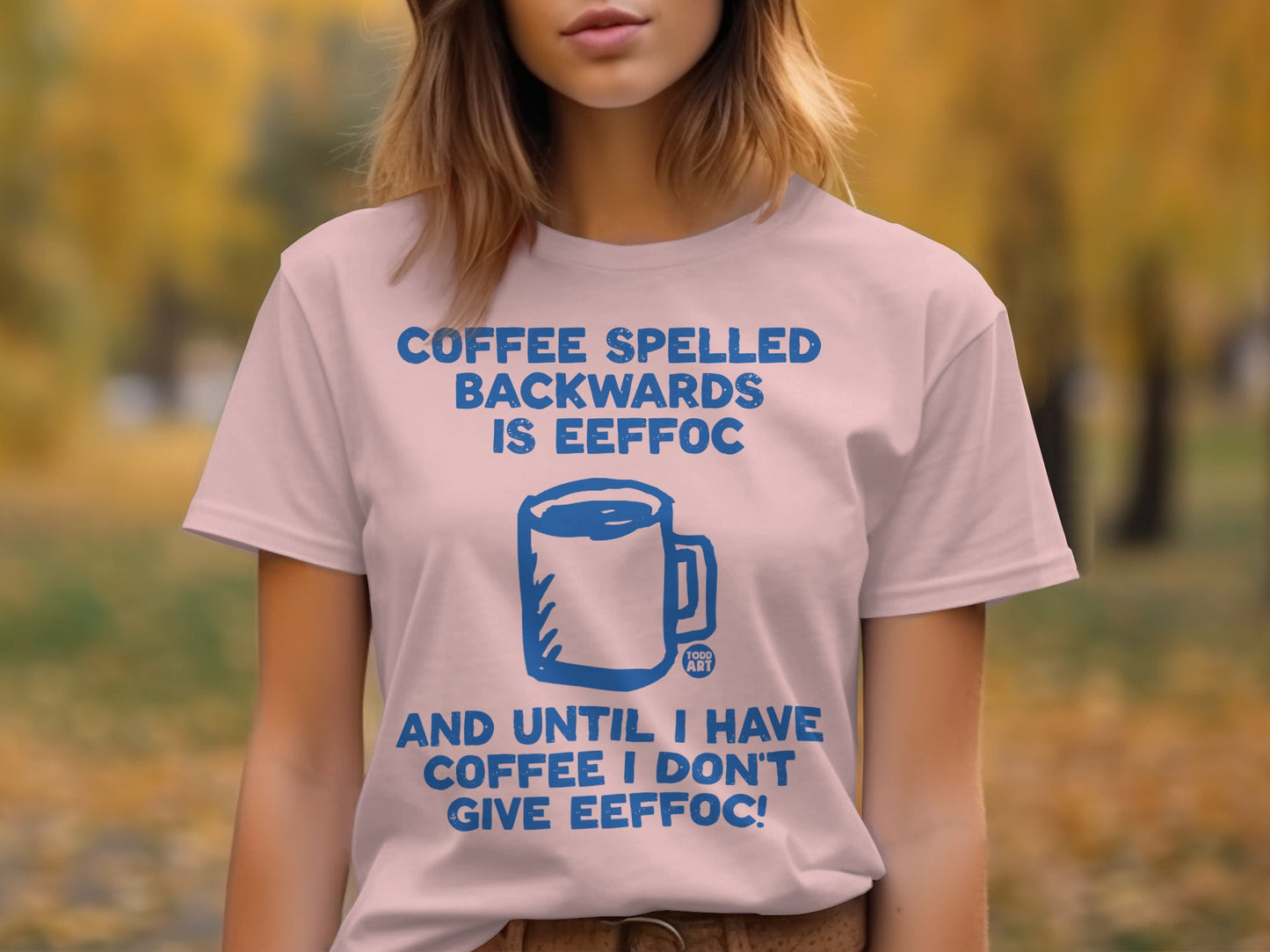 Coffee Spelled Backwards Funny Graphic Tee product