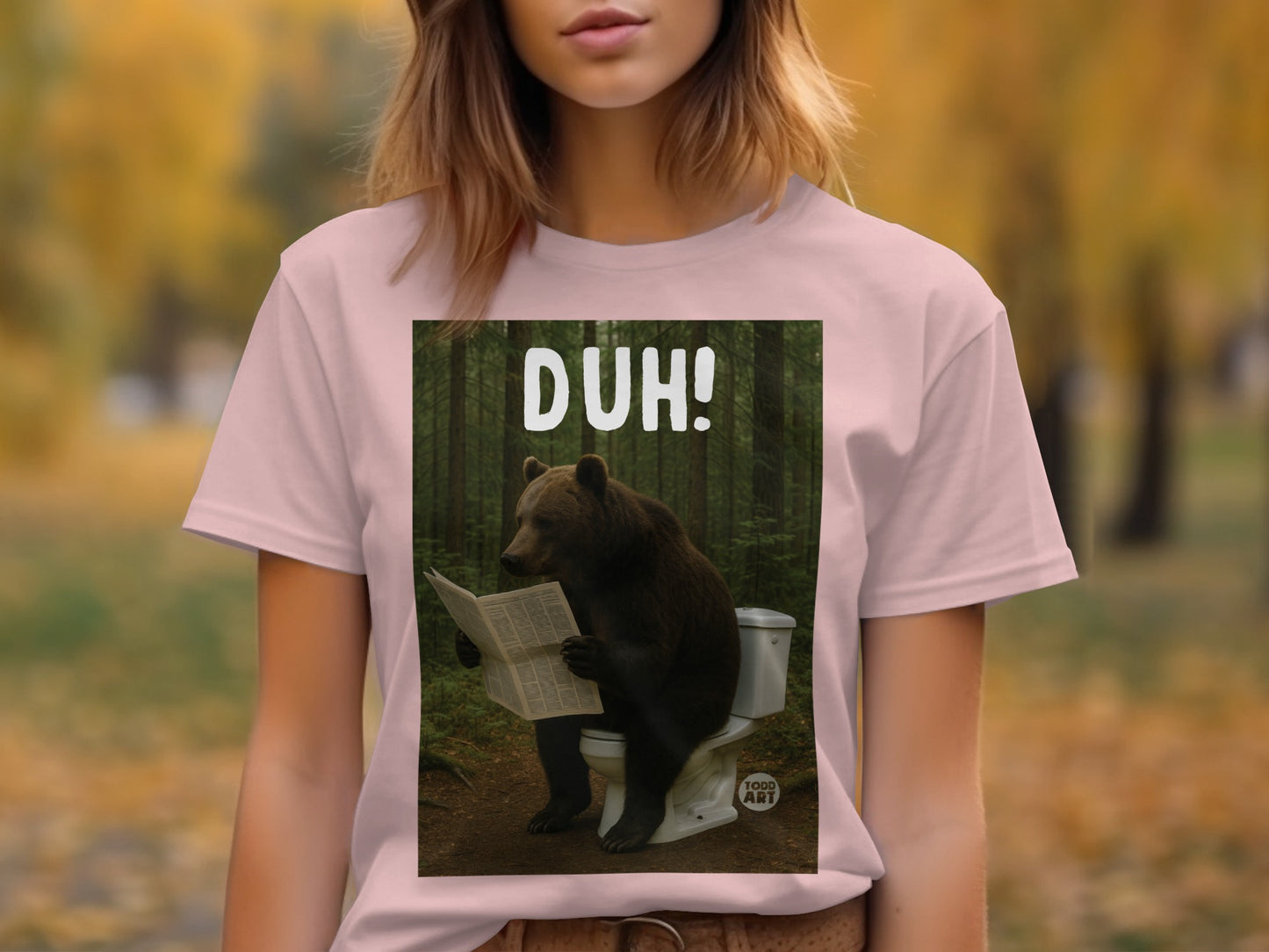 Duh Bear On Toilet Graphic Design T-Shirt product