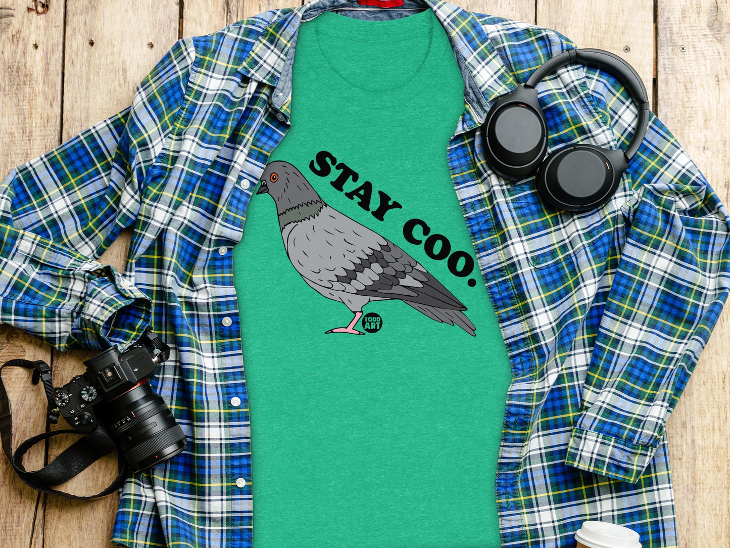 Stay Cool Pigeon Graphic Tee Casual Product