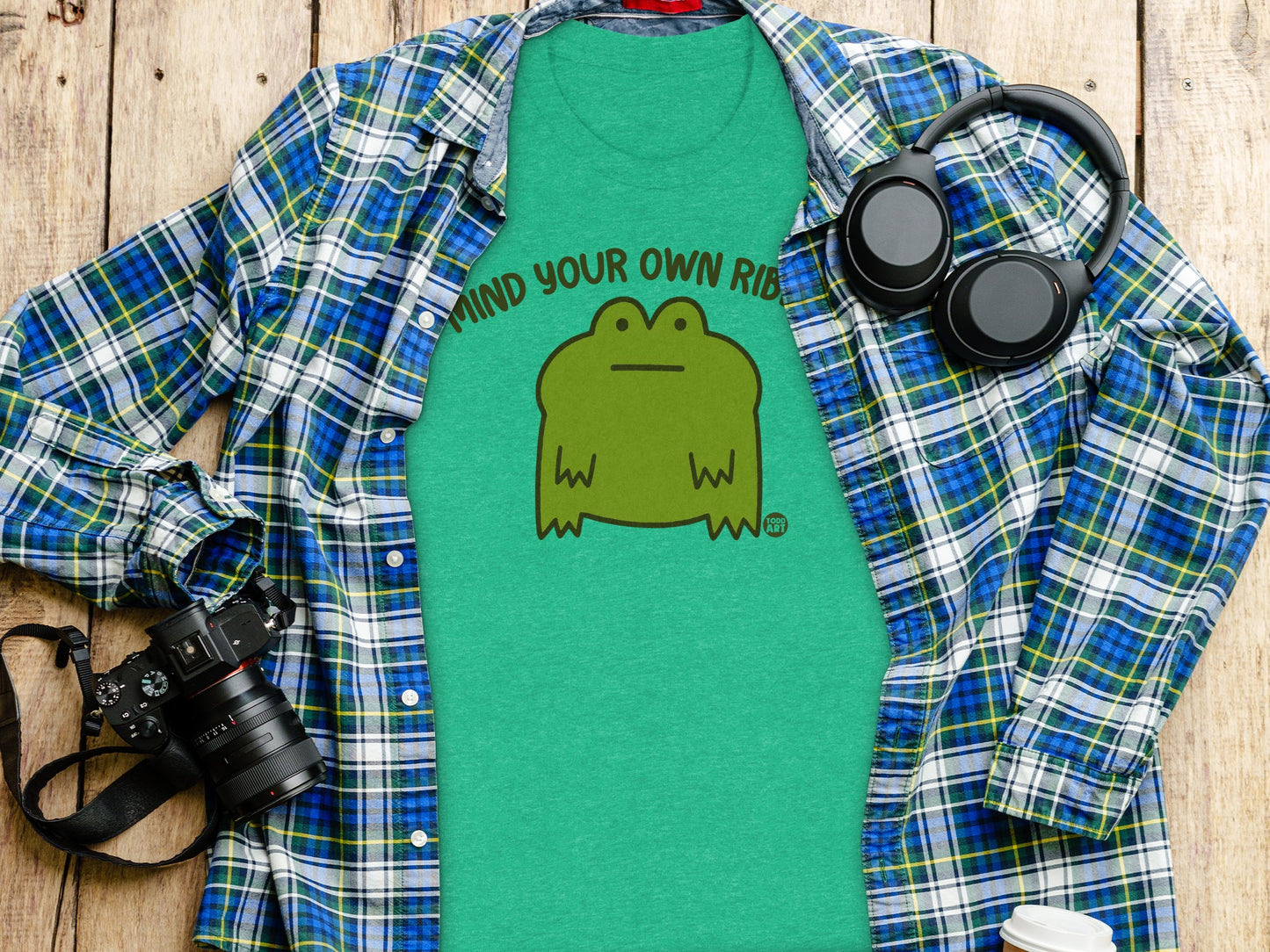 Mind Your Own Ribbit Green Graphic T-Shirt product type