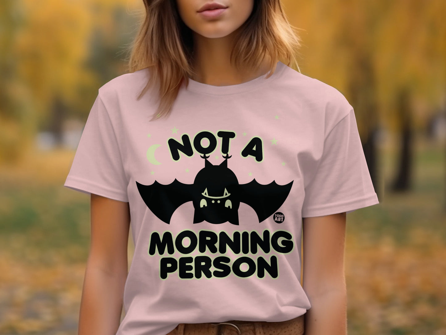 Not a Morning Person Bat Graphic T-shirt product type